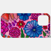 Rosa und blaue Blumenmuster Case-Mate iPhone Hülle (Rückseite (Horizontal))