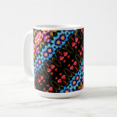 Rosa und blaue Blumenmuster Kaffeetasse (Vorderseite Links)