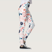 Rosa und blaue Blumenmuster Leggings (Rechts)