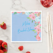 rosa und blaue Blumenmuster Serviette (Beispiel)