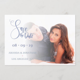 Rosa und blaue blumenreiche Hochzeit Das Foto Datu Save The Date