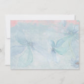 Rosa und blaue blumenreiche Hochzeit Das Foto Datu Save The Date (Rückseite)