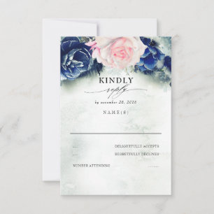 Rosa und blaue Blumenzwiebeln RSVP