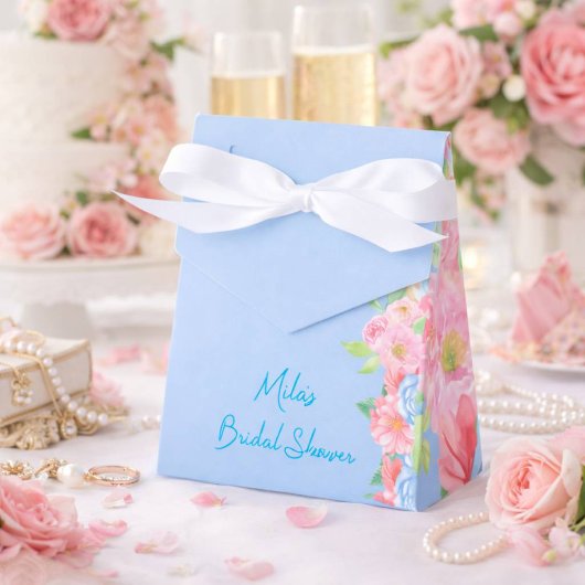 rosa und blaue Blüten Geschenkschachtel
