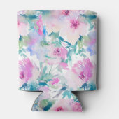 Rosa und blaue Blütenmuster Dosenkühler (Rückseite)