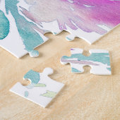 Rosa und blaue Blütenmuster Puzzle (Seite)