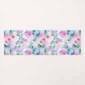 Rosa und blaue Blütenmuster Yogamatte (Rückseite (Horizontal))