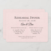 Rosa und blaue Blütenpferde Probe Abendessen Einladung (Vorne/Hinten)