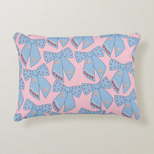 Rosa und blaue Bogen Dekokissen