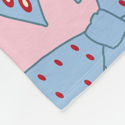 Rosa und blaue Bogen Fleecedecke (Ecke)