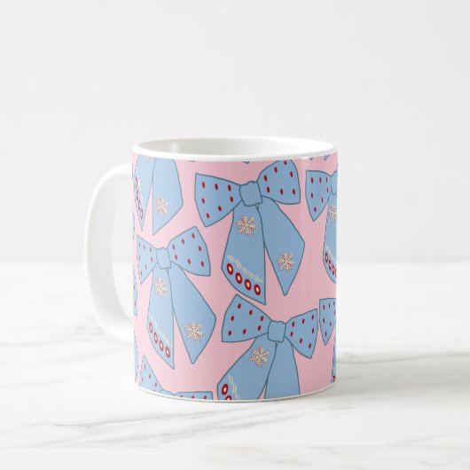 Rosa und blaue Bogen Kaffeetasse (Vorderseite Links)