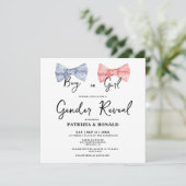 Rosa und blaue Bögen - Party für Geschlechtsverkeh Einladung (Stehend Vorderseite)