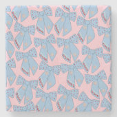 Rosa und blaue Bogen Steinuntersetzer (Vorderseite)