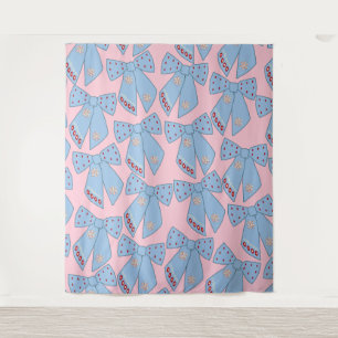Rosa und blaue Bogen Wandteppich