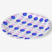 Rosa und blaue Bonbon-Papierteller Pappteller (Schrägansicht)