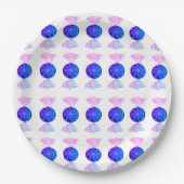 Rosa und blaue Bonbon-Papierteller Pappteller (Vorderseite)