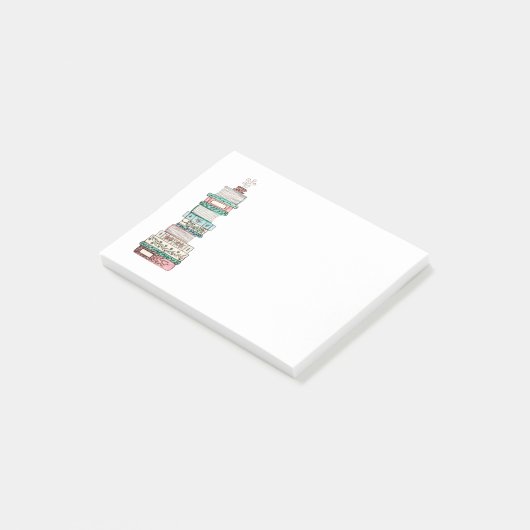 Rosa und blaue Bookstack klebrige Anmerkungen Post-it Klebezettel (angewinkelt)