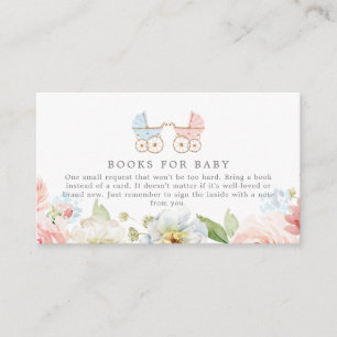 Rosa und blaue Bücher für die Babykarte für das Ge Begleitkarte