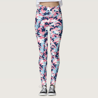 Rosa und blaue Camouflage-Leggings Leggings