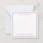 Rosa und blaue Chinoiserie Hirsch Mitteilungskarte (Rückseite)