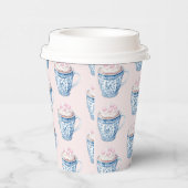 Rosa und blaue Chinoiserie Tasse Kakao Pappbecher (Rechts)