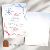 Rosa und blaue Coquette-Geschlechtsübersicht Einladung