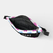 Rosa und blaue Dahlien, Blumenmuster, Ihr Name Bauchtasche (Offen)