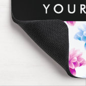 Rosa und blaue Dahlien, Blumenmuster, Ihr Name Mousepad (Ecke)