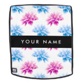 Rosa und blaue Dahlien, Blumenmuster, Ihr Name Rucksack (Abnehmbare Front)