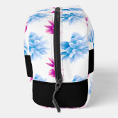 Rosa und blaue Dahlien, Blumenmuster, Ihr Name Waschbeutel (Rechts)