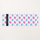 Rosa und blaue Dahlien, Blumenmuster, Ihr Name Yogamatte (Vorderseite (Horizontal))
