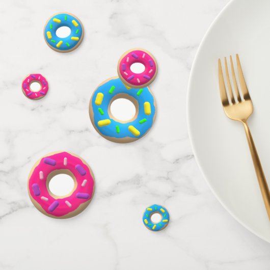 Rosa und blaue Donuts Konfetti (Gruppe)