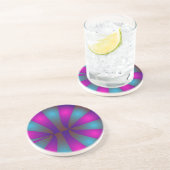 Rosa und blaue Donuts Sandstein Untersetzer (Seite)