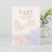 Rosa und blaue Dusche Einladung (Stehend Vorderseite)