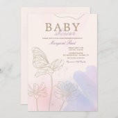 Rosa und blaue Dusche Einladung (Vorne/Hinten)