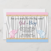 Rosa und blaue Elefantendarstellung Einladung (Rückseite)