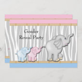 Rosa und blaue Elefantendarstellung Einladung (Vorne/Hinten)