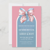 Rosa und blaue Elegant Einladung (Vorderseite)