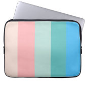 Rosa und blaue Farbblöcke gestreifte Notebookhülle Laptopschutzhülle (Vorderseite)