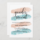 Rosa und blaue Farbe | Party Einladung (Vorne/Hinten)