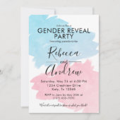 Rosa und blaue Farbspritze Geschlecht zeigen Baby- Einladung