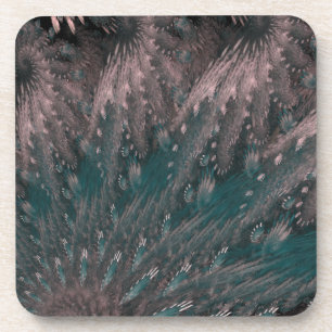 Rosa und blaue Federn im wirbeln Untersetzer