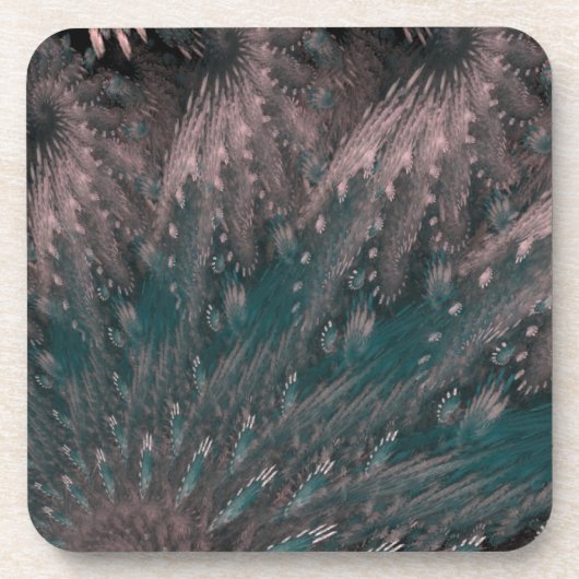 Rosa und blaue Federn im wirbeln Untersetzer (Vorderseite)