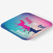 Rosa und blaue Filly oder Farbgenderdarstellung Pappteller (Gewinkelt)