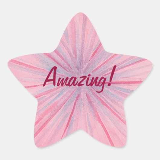 Rosa und blaue Flecken auf Phantastischem hellrosa Stern-Aufkleber (Vorderseite)