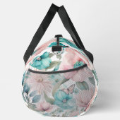 Rosa und blaue Flora mit Schmetterling Duffle Bag (Rechts)