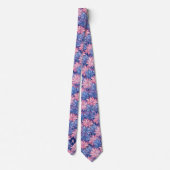 Rosa und blaue Floral Monogramm Krawatte (Rückseite)