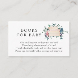 Rosa und blaue florale Bücher für die Beipackkarte Begleitkarte