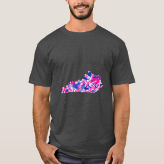 Rosa und blaue florale Kentucky-Übergröße T-Shirt