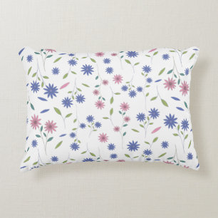 Rosa und blaue florale nahtlose Muster Dekokissen